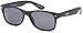Gamma Ray Polarized UV400 Classic Style Sunglasses with Mirror Lens, Matte Black Frame Grey Lens