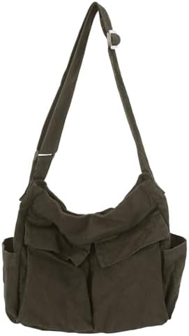 Amazon.com: Women Grunge Canvas Shoulder bag Y2K Casual Hobo 