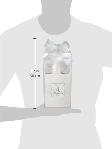 Stephan Baby Inspirational Keepsake Mini Photo Album, Cross Bib and Bootie Socks Gift Set, My Christening Day, 0-6 Months