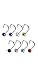 316L Surgical Steel Nose Screw Ring 3mm Choose Your Color CZ 18G