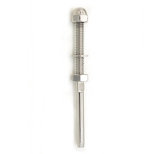 (Pack of 20) Zoostliss Cable Railing Swage Threaded Stud Tension End Fitting Terminal for 1/8" Cable Deck Railing Hand Swage T316 Stainless Steel Marine Grade