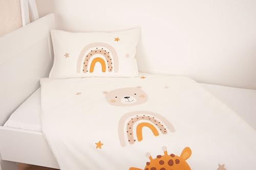 Klaus Herding GmbH Little Friends Duvet Cover Set 100 x 135 cm with Smooth Zip 100% Cotton with Envelope Closure Duvet Cover 100 x 135 cm Approx