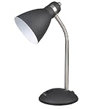 LEPOWER Metal Desk Lamp, Flexible Goose Neck Table Lamp, Eye-Caring Study Lamps for Bedroom and Office (Black)