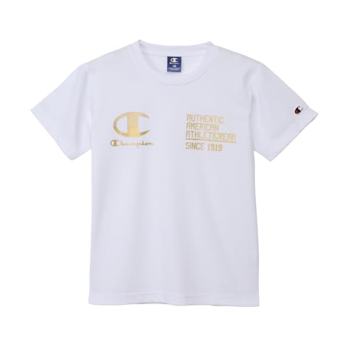 [チャンピオン] キッズ 半袖 丸首 UVカット 速乾 ビッグロゴプリント ショートスリーブTシャツ スクールスポーツ CK-DS309-010-160