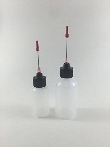 Plastic Squeeze Bottles 1oz, 2oz with 1.5 inch Stainless Steel Applicators