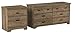 South Shore Versa 6-Drawer Double Dresser and 2-Drawer Nightstand, Weathered Oak