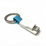 The inCharge Ultra Portable Charging / Sync Keychain Cable Compatible With Apple iPhone / iPad / iPod 10mm Thin Version (Cyan)