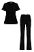 MediFit Women's Solid Mock Wrap Two Piece Medical Top & Pants Scrub Set