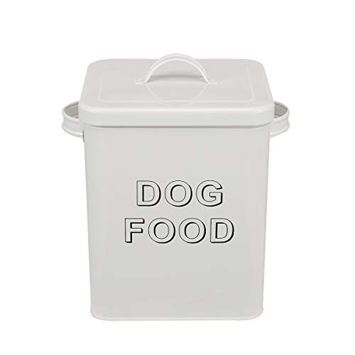 Morezi Dog Treat and Food Storage Tin with Lid and Serving Scoop Included - Cream Powder - Coated Ca - //medicalbooks.filipinodoctors.org