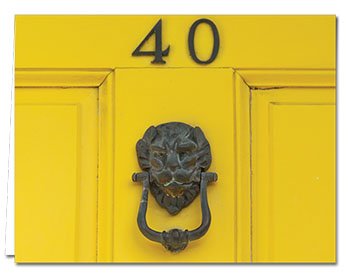 72 Note Cards - Door Knockers - 6 Designs - Blank Cards - Off-White Ivory Envelopes Included