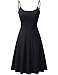 MISSKY Women Lady Round Neck Sleeveless Adjustable Fit and Flare Skirt Suspender Casual Swing Dress