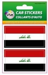 2 Iraq Country Flag Set of Small Automobile Bumper Stickers Decals ... 1 3/8 X 2 3/4 Inches ... New in Package