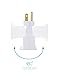 KMC 3-Outlet Swivel Adapter, 180 Degree Swivel Wall Tap, AC Power Grounded Wall Adapter, White