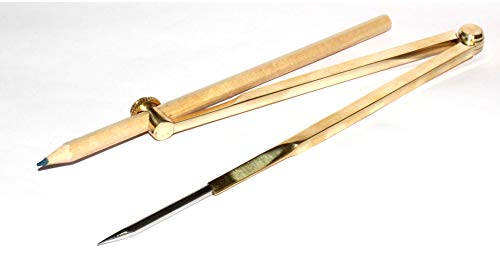 Compass Divider with Pencil Holder Full Brass with Stainless Steel Point Executive Promotional (8inch)