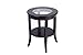 Phoenix Home Coventry Round Wood End Table with Glass Inlay, Earthy Espresso