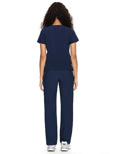 COZY SCRUBS Uniforme Médico Mujer Scrubs - Conjunto Enfermería con Blusa Cuello V y Pantalón Recto, 9 Bolsillos