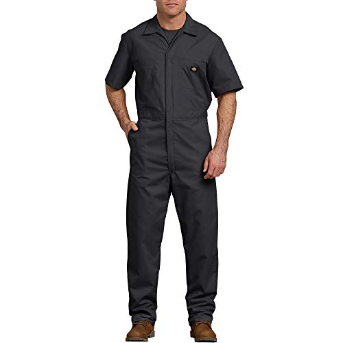 Dickies Men's Short Sleeve Coverall, Black, Small Regular