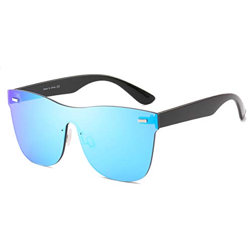 rimless reflective sunglasses