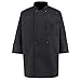 350 CHEF APPAREL Pearl Buttons Chef Coat-Easy-Care Twill Chef Jacket for Men,Large Black