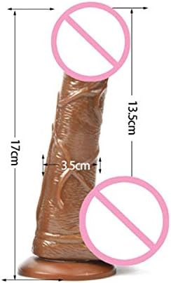 STPIB Tshirt R-Ealistic P-Eniss Waterproof Flexible P-Enis with Textured Shaft and Strong Suction Cup six Toy for Women,Chocolate 170Mm