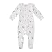 Owlivia Organic Cotton Baby Pajamas, Boys Girls Zip Front Sleep 'N Play, Footed Sleeper, Long Sleeve(6-12 Months, Feather)