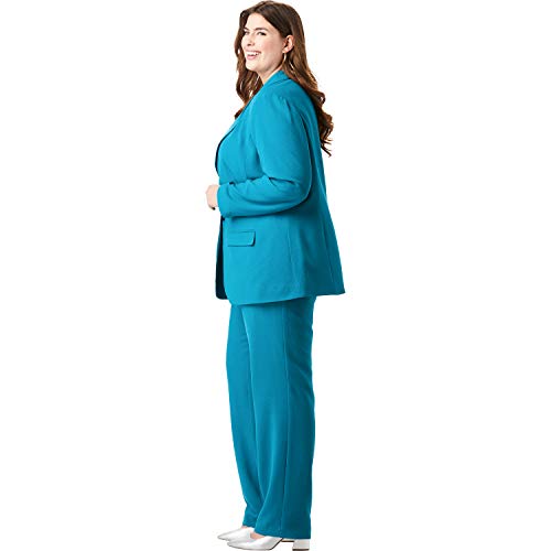 Jessica London Women's Plus Size Petite Single Breasted Pant Suit - Black, 22 W