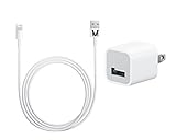 VMwireless High Quality USB Cable and Wall Home CHARGER for Iphone 5/5S/5C/6/6S/6SPlus Ipod Touch 5G/NANO 7G IPAD 4, IPAD MINI/MINI 2, Ipad AIR/AIR 2, Compatible with IOS 9 (WHITE)