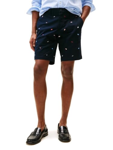Tommy Hilfiger Men’s 1985 Straight Fit Embroidered Brooklyn Short, Desert Sky 36