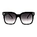 Womens Oversized Fashion Sunglasses Big Flat Square Frame UV 400 (black, smoke)