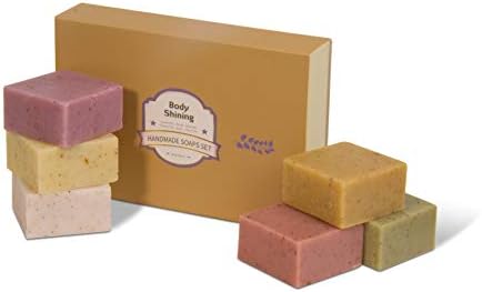Essential Oil Handmade Natural Vegan Soap (Set of 6 Variety) - For Body and Face, Rose, Jasmine, Tea Tree, Lavender, Oats, Chamomile,