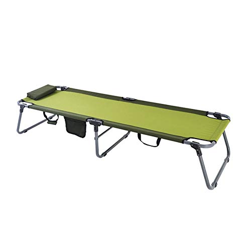 Portable Camping Cot, Foldable Bed Indoor and Outdoor Use, Ultra Lightweight, Heavy Duty Design – Green Capacity 247 lbs