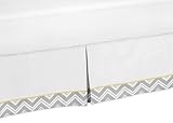 Yellow and Gray Chevron Zig Zag Bed Skirt for Toddler Bedding Sets by Sweet Jojo Designs