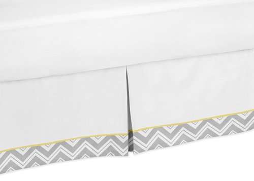 Sweet Jojo Designs Yellow and Gray Chevron Zig Zag Bed Skirt for Toddler Bedding Sets