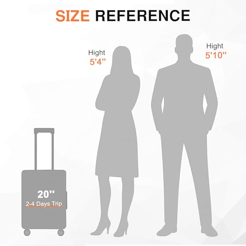 Carry On Luggage 20 Inch, Aluminum Frame Zipperless Luggage, ABS+PC Hard Shell Suitcases, Carry On with Compartment for Short Trips, Suitcase Carry-on TSA Approved (Black)