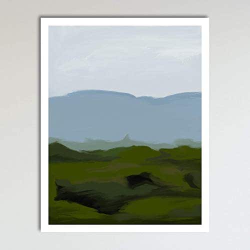 Country View, Blue and Green Country Abstract Contemporary
