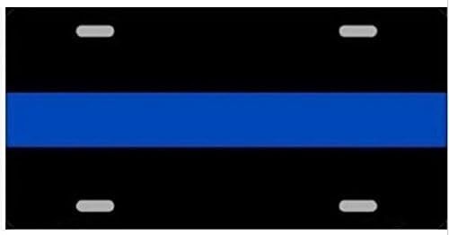 Ruffin Flag Company Police Blue Line Aluminum Auto Car License Plate Law Enforcement Memorial New