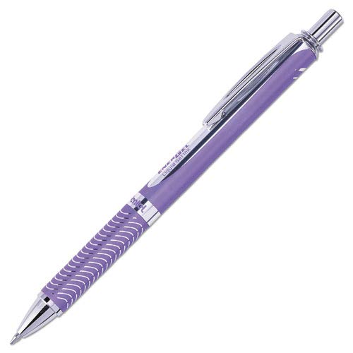 PentelEnerGel Alloy RT Retractable Liquid Gel Pen, 7mm, Violet Barrel, Violet Ink