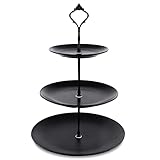 Lucky Will Black Tiered Dessert Serving Tray for