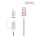 CableCreation 4 Feet 2-in-1 Lightning and Micro USB to USB Data Sync Charge Cable, [MFi Certified] Compatible iPhone X/8/8 Plus/7/7 Plus, iPad, Samsung, Nexus, LG, HTC Phone, Rose Gold/1.2M