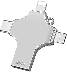 Yiracy USB Flash Drive 3.0 256GB 4 in 1 Photo Stick