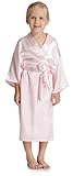 Aibrou Kids' Satin Kimono Robe Bathrobe Nightgown For Spa Party Wedding Birthday