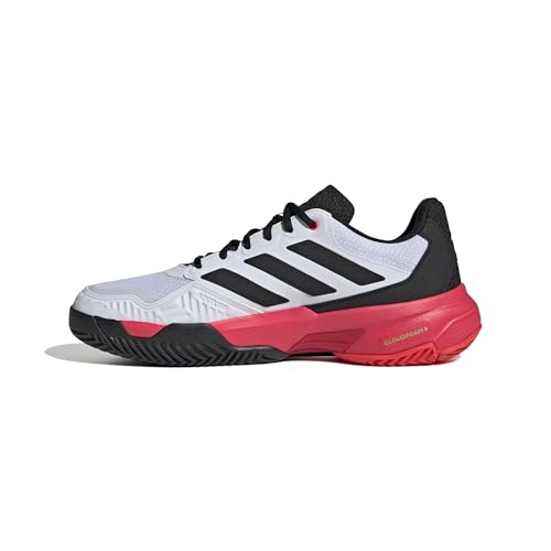 Adidas Mens Courtjam Control 3 Tennis, White/Black/Lucid Red, 7