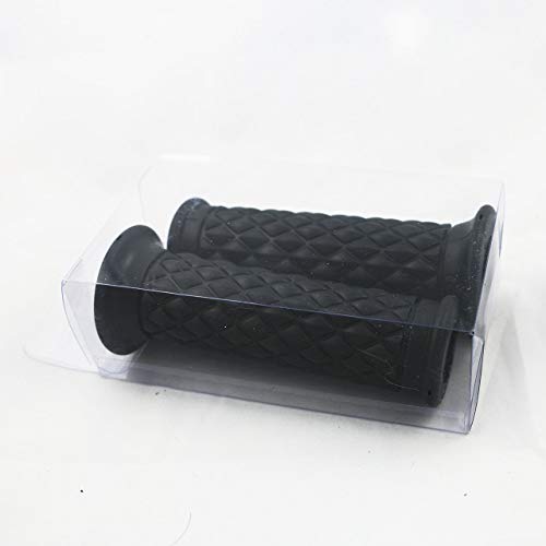 Yibid Motorcycle 7/8" Hand Grips Non Slip Rubber Open Bar End Thruster Grips Comfort Grip for 22mm 7/8 inch Handlebar Custom Racer Sport Street Bikes (Balck Grips)