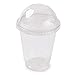 Clear Plastic Disposable Cups for Iced Coffee Bubble Boba Tea Smoothie, 12 oz with Dome Lids (100 Pack)