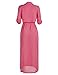 Begonia.K Women's Long Sleeve Chiffon Lightweight Maxi Sheer Duster Cardigan, Melon Red, Medium