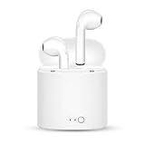 BYX Bluetooth Headphones, Wireless Earbuds Stereo Earphone Cordless Hand-free Headsets Charging Case for iOS & Android, White