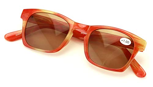 Non-Bifocal Outdoor Reading Sunglasses P3 Keyhole - Marble Readers Rx Magnification (Orange, 2.75)