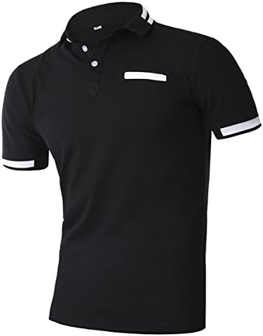 HSRKED Men's Business Summer Polo Shirt-Black-XL