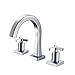 JOMOO 8 inch Brass Widespread Bathroom Sink Faucet 2 Handles 3 Holes Deck Mounted Waterfall Lavatory Factory with Ceramic Valve and Faucet Supply Hoses Chrome
