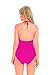 v28 Womens One Piece Sexy Twisted, Plunge Neck, Strappy Swimsuit Swimwear Monokini (X Large, Strappy HotPink)